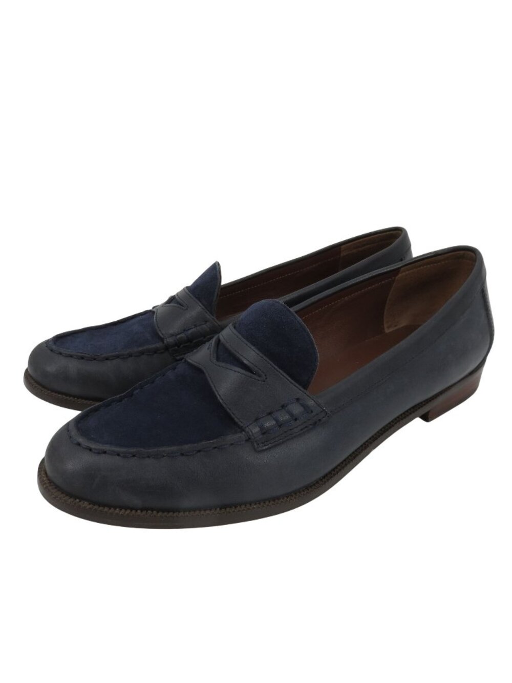 Lauren Ralph Lauren Women 9 B Barrett Blue Suede Leather Penny Loafers Shoes